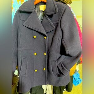 Banana Republic Navy wool double breasted pea coat!like new! Size 12